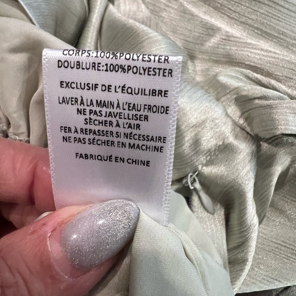 ASTR The Label Mint Mojito Green Asymmetrical Tie Front Blouse Size Medium NWOT - Picture 9 of 13